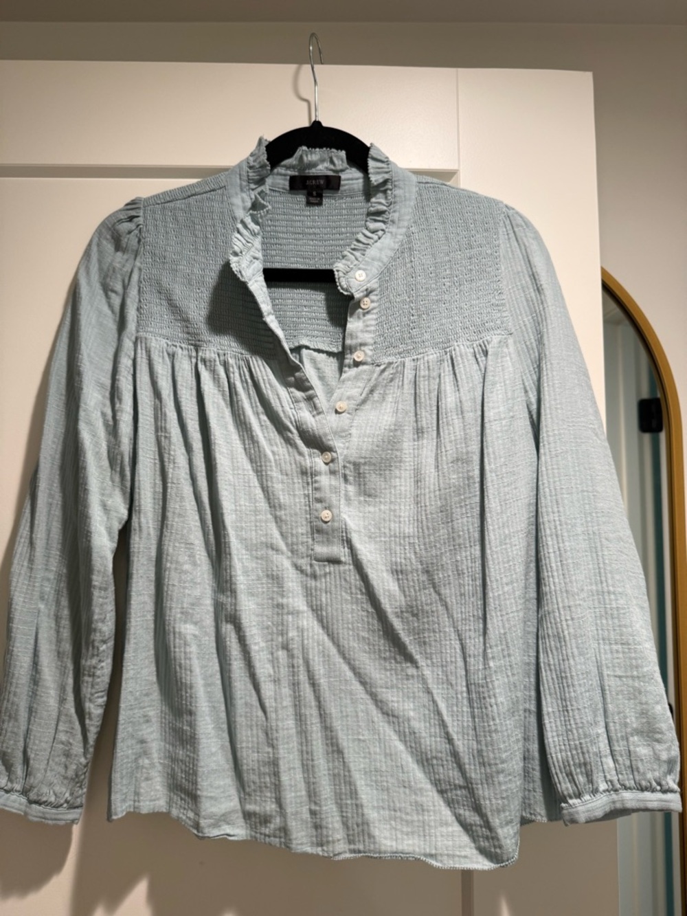 J. Crew Light Seafoam Green Button-Up Top